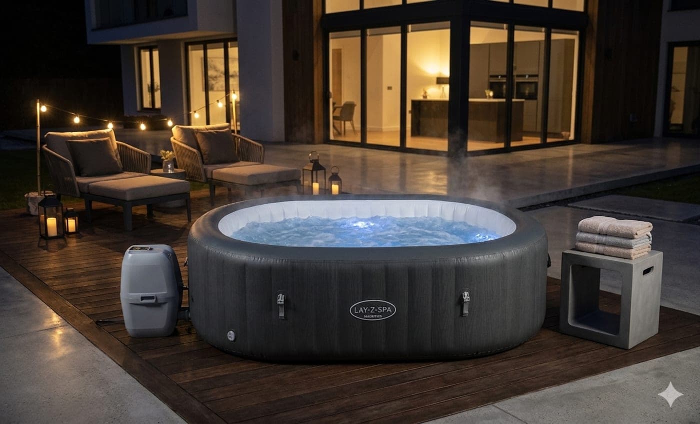 Spa gonflable KINGSPA Prestige installé en extérieur